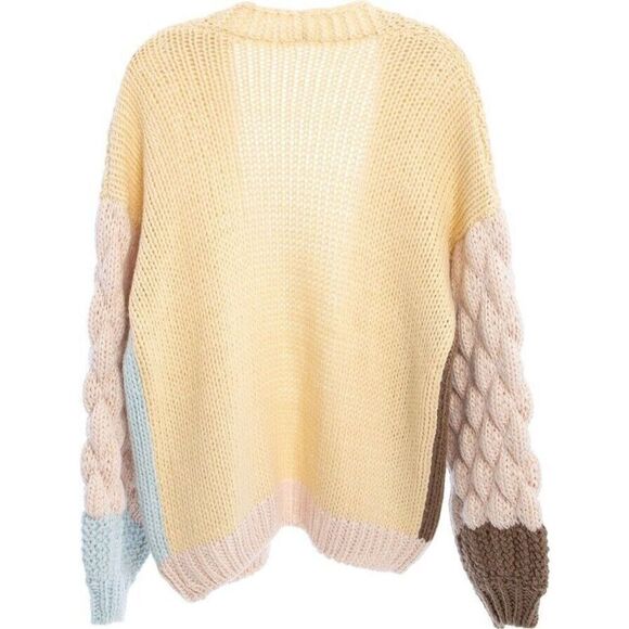 Saachi Colorblock Diamond Knit Cardigan One Size (Anthropologie) MSRP $168 - Picture 4 of 7